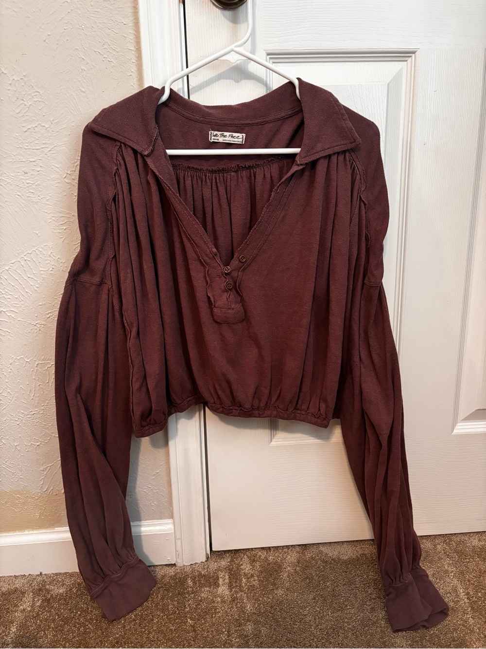 Free People Long Sleeve Cropped Top